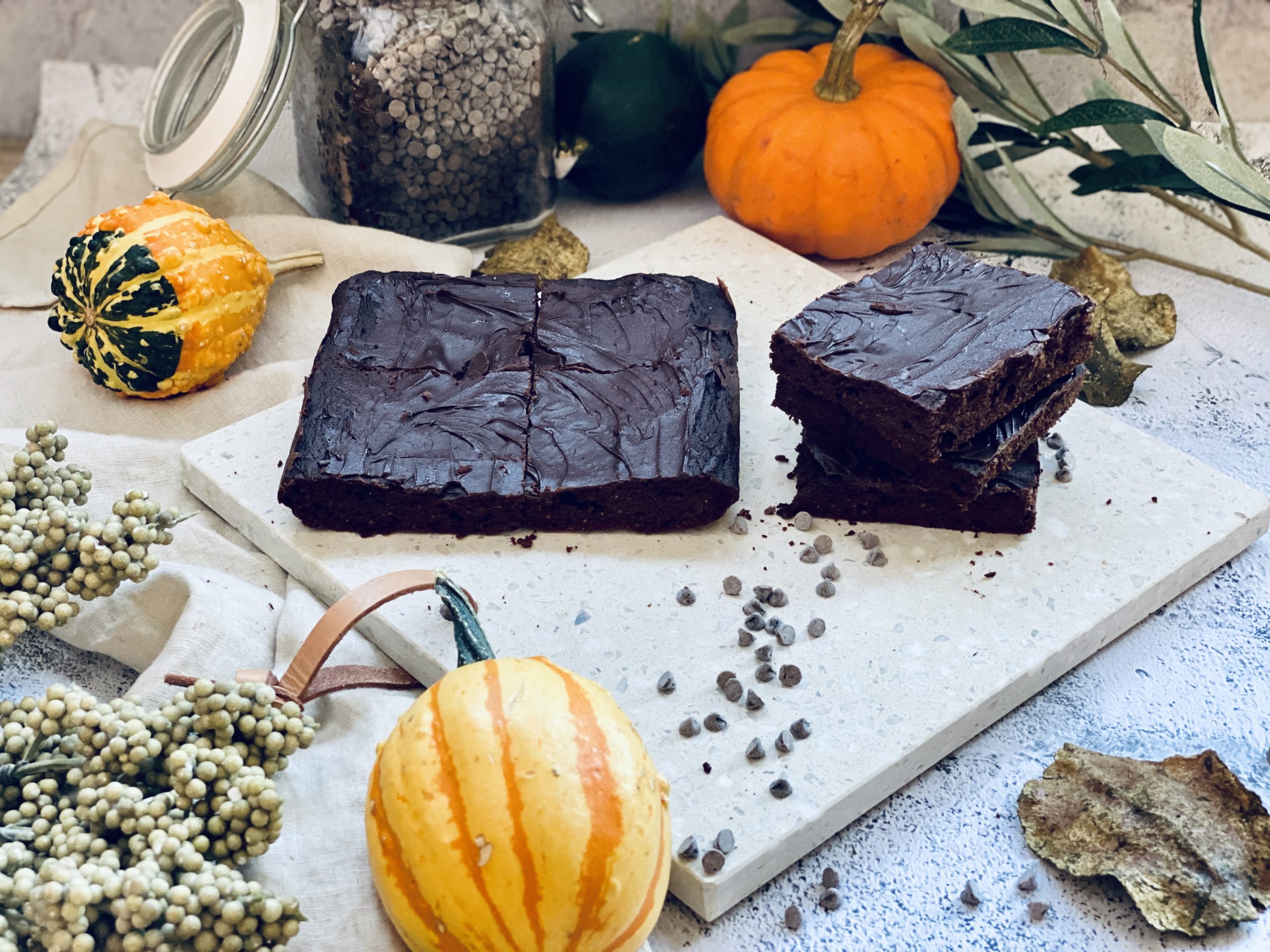 Schokoladen-Brownies mit Kürbis Rezept - Jussilicious-Foodblog