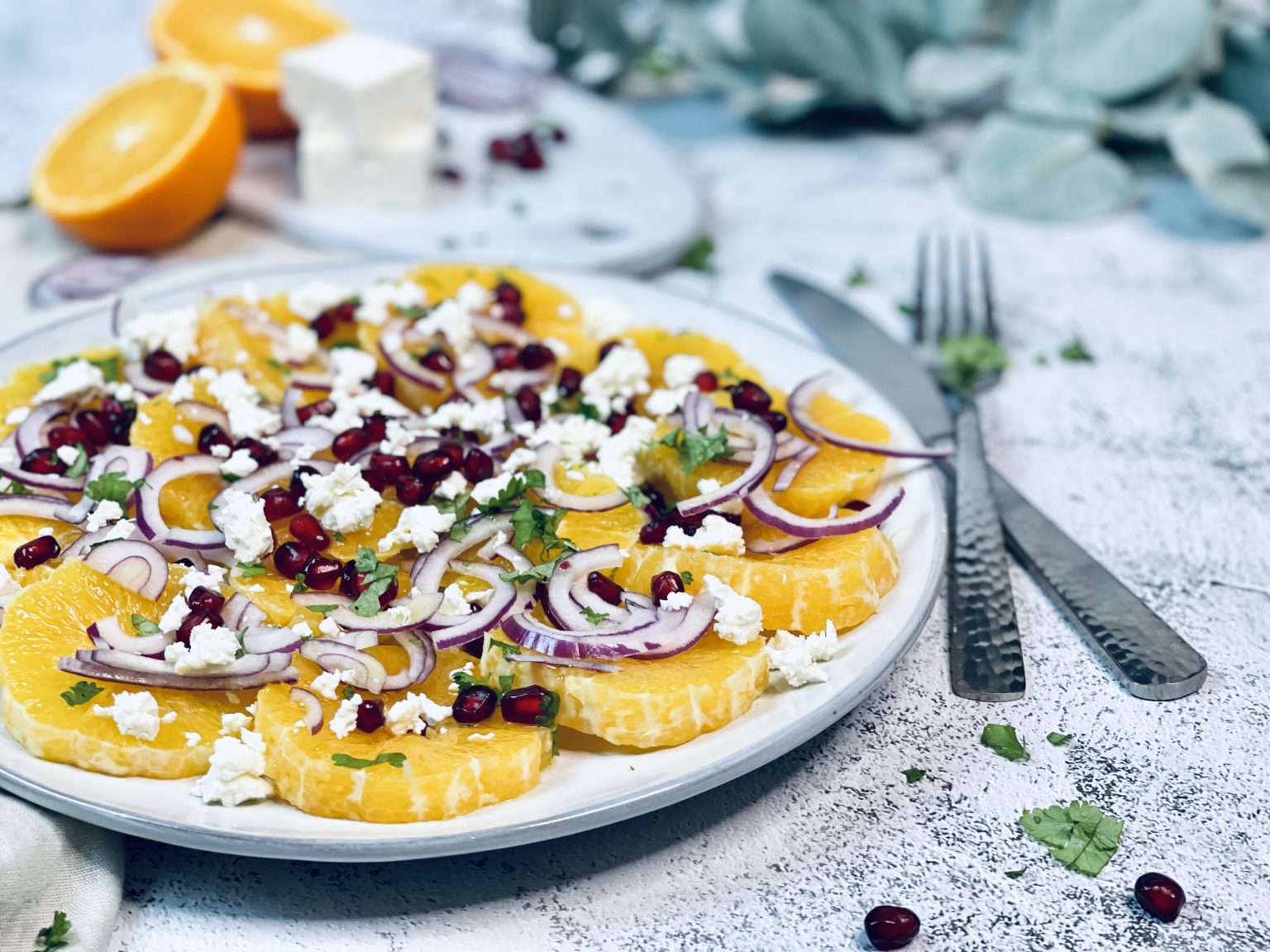Orangen-Feta-Zwiebel-Salat Rezept - Jussilicious-Foodblog
