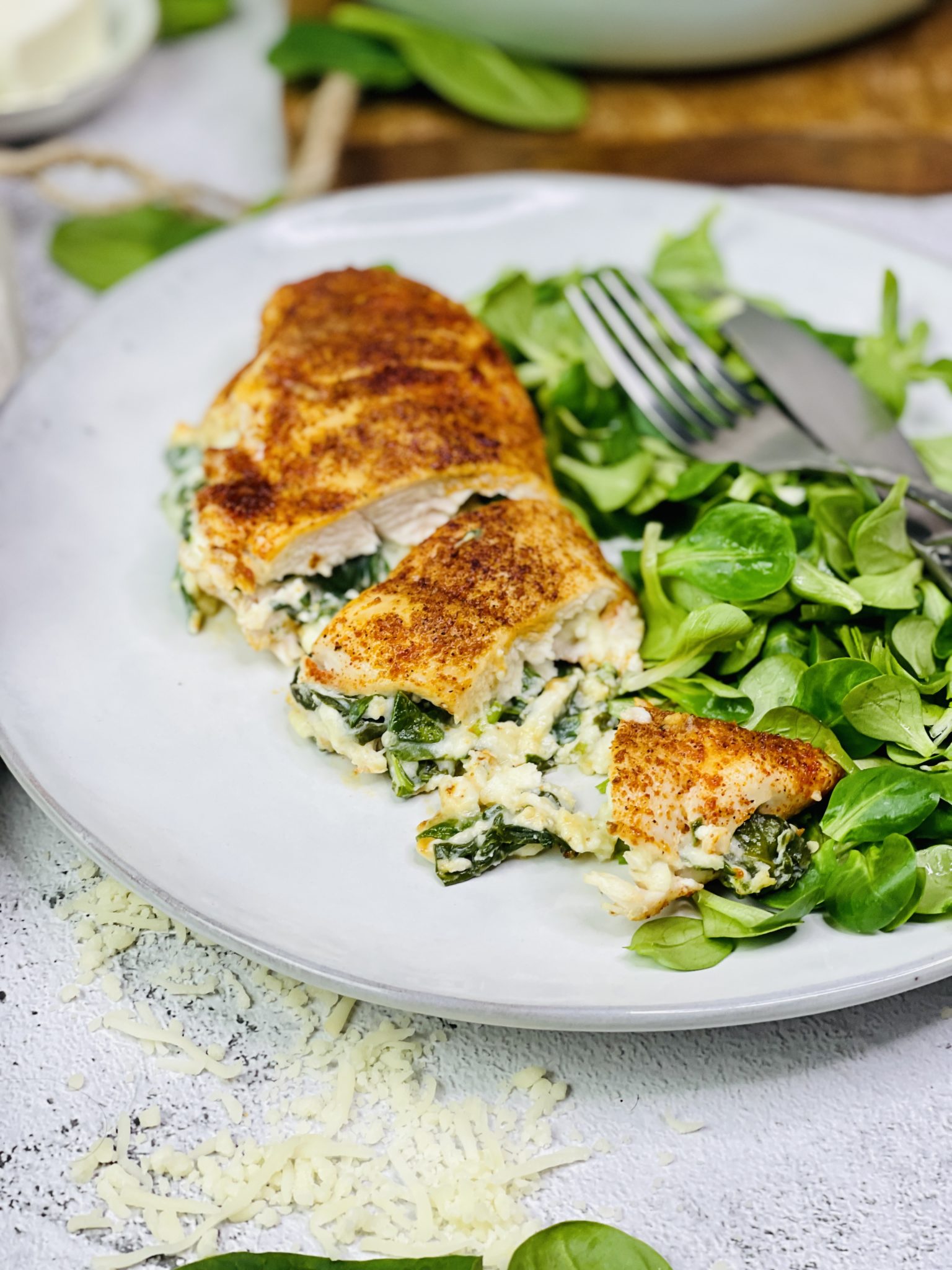 Gefülltes Hähnchen mit Spinat und Feta Rezept - Jussilicious-Foodblog