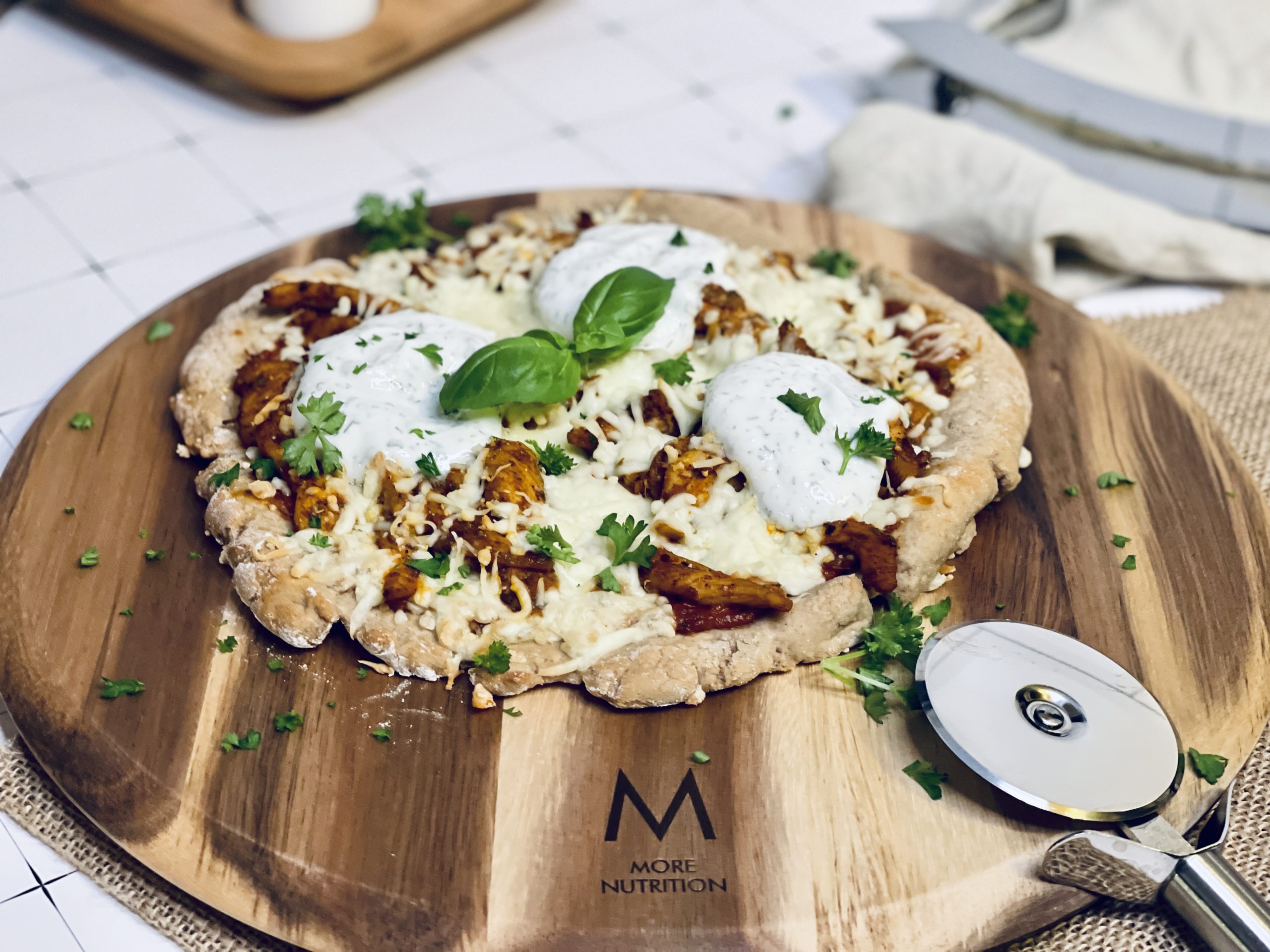 High-Protein Gyros Pizza Rezept - Jussilicious-Foodblog